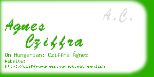 agnes cziffra business card